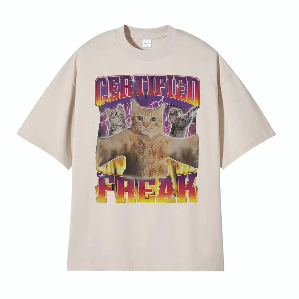 Unisex Summer Short Sleeve TShirt Funny Vintage Cat Meme Oversized Comfortable Stylish Fashion Casual Women And Men Tshirts