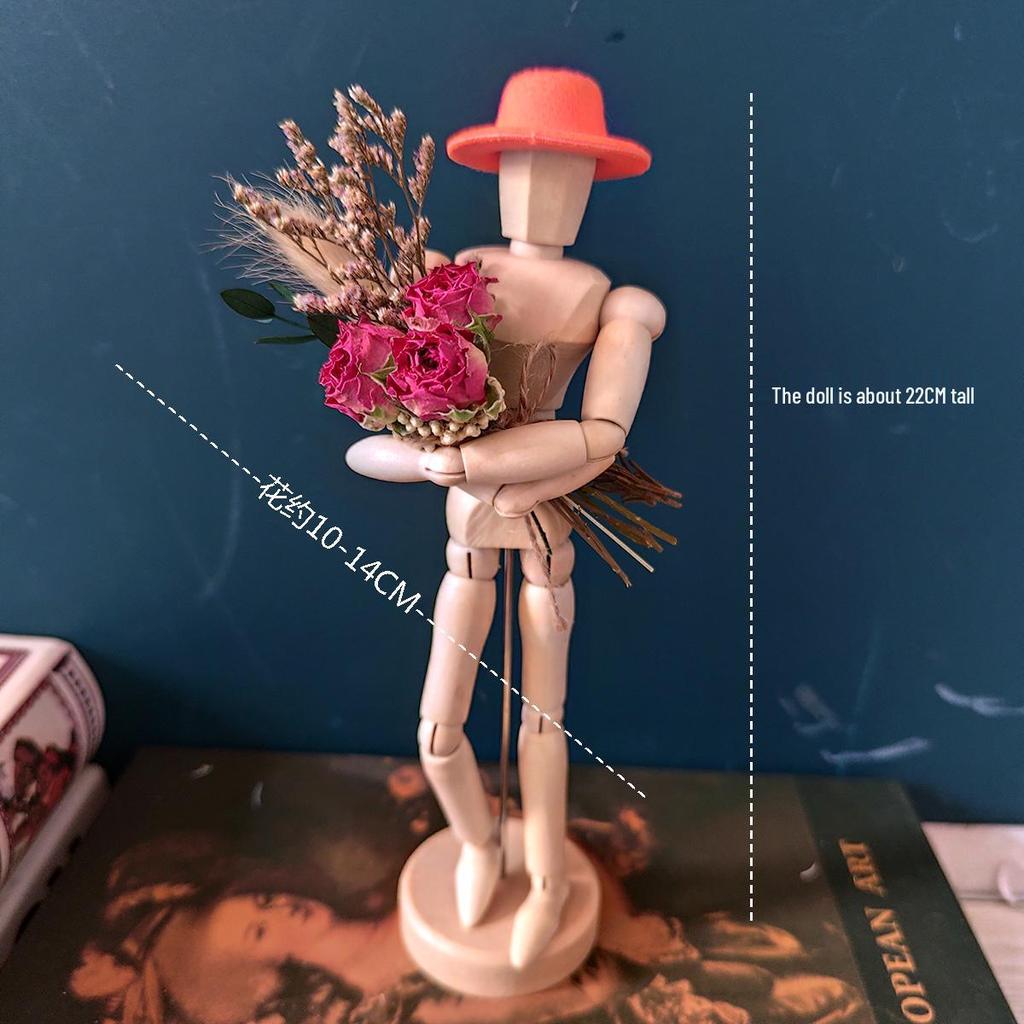 Jointed Wooden Puppet Doll: Handcrafted Human Body Ornament & Decompression Gadget.