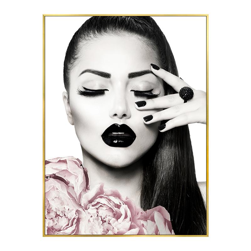 

Современная мода розовый цветок духи сексуальные губы женский макияж плакат холст живопись настенные художественные постеры принты девушка спальня домашний декор 30x40cm No Framed