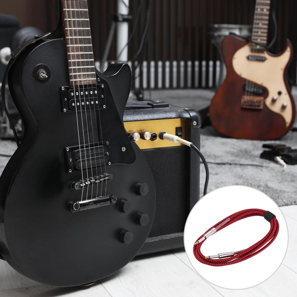 uxcell 2-Piece Guitar Instrument Cable, 10 Feet 14" to 14" Straight 6.35mm Female to Female Jack Stereo Audio Interconnect Cord Balanced Line for