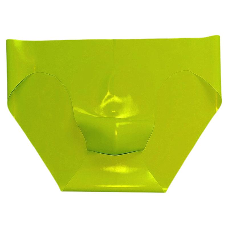 Mens Sexy Latex Underpants Seamless Underwear Scrotum Bulge Pouch Briefs See-Through Safety Panties Breath Underpants Nightclub