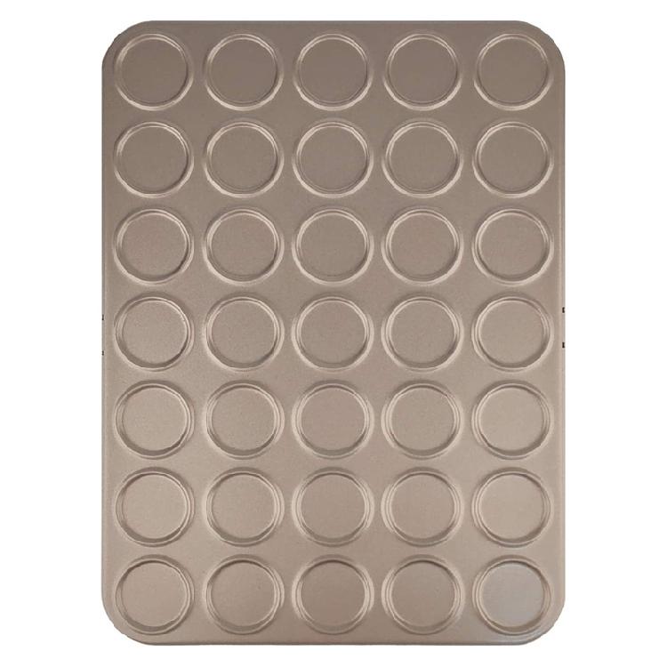 35-Tassen Antihaft-Macaron-Backblech Stahl Backgeschirr für Kuchen Gebäck Keksform Küche
