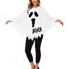 Halloween Erwachsenen Cosplay Kostüm Weiß Schwarz Leuchtender Geist Leuchtendes Gesicht Umhang Schal Party Verkleidungskostüm Umhang Rock