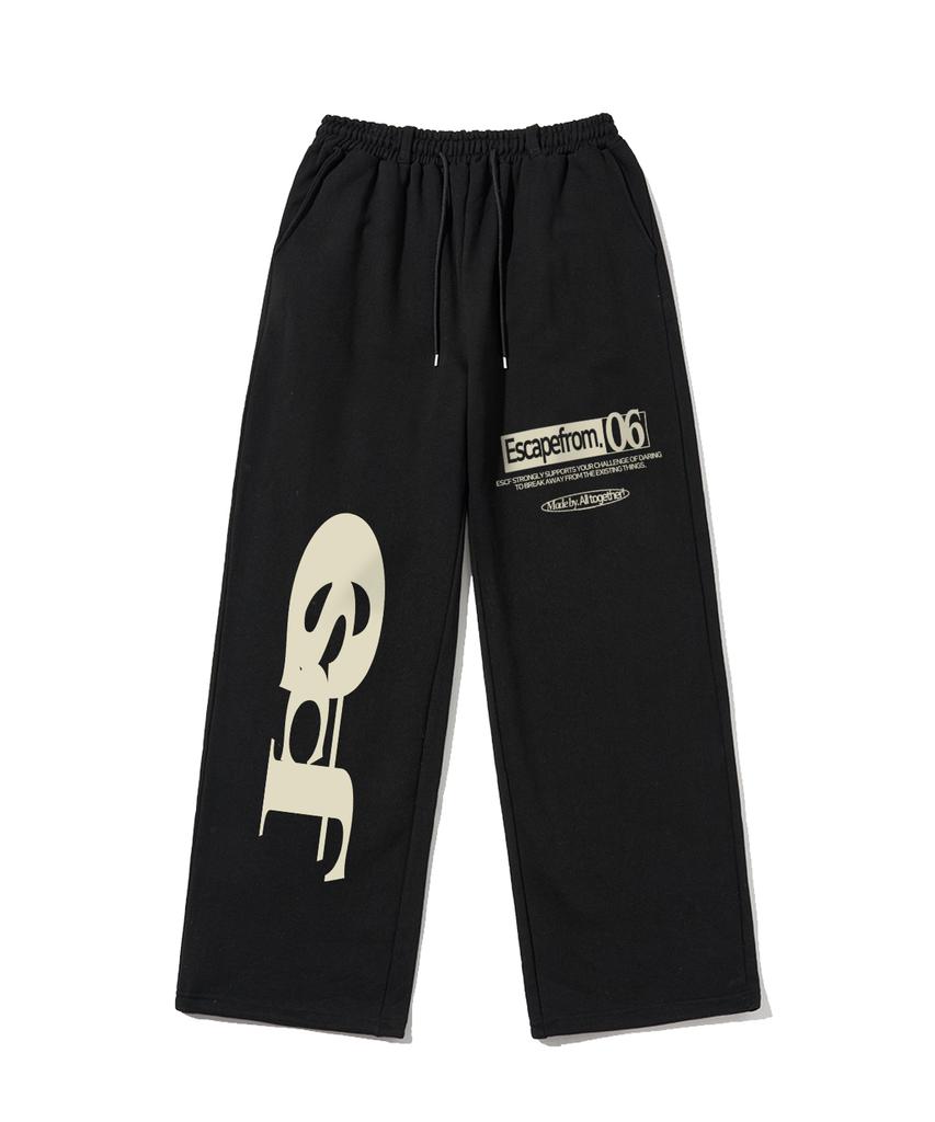 ESCAPEFROM Escf Logo Collage Print Sweatpants Black