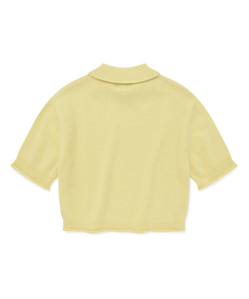 COVERNAT WOMAN Collar Angora Half Knit Yellow