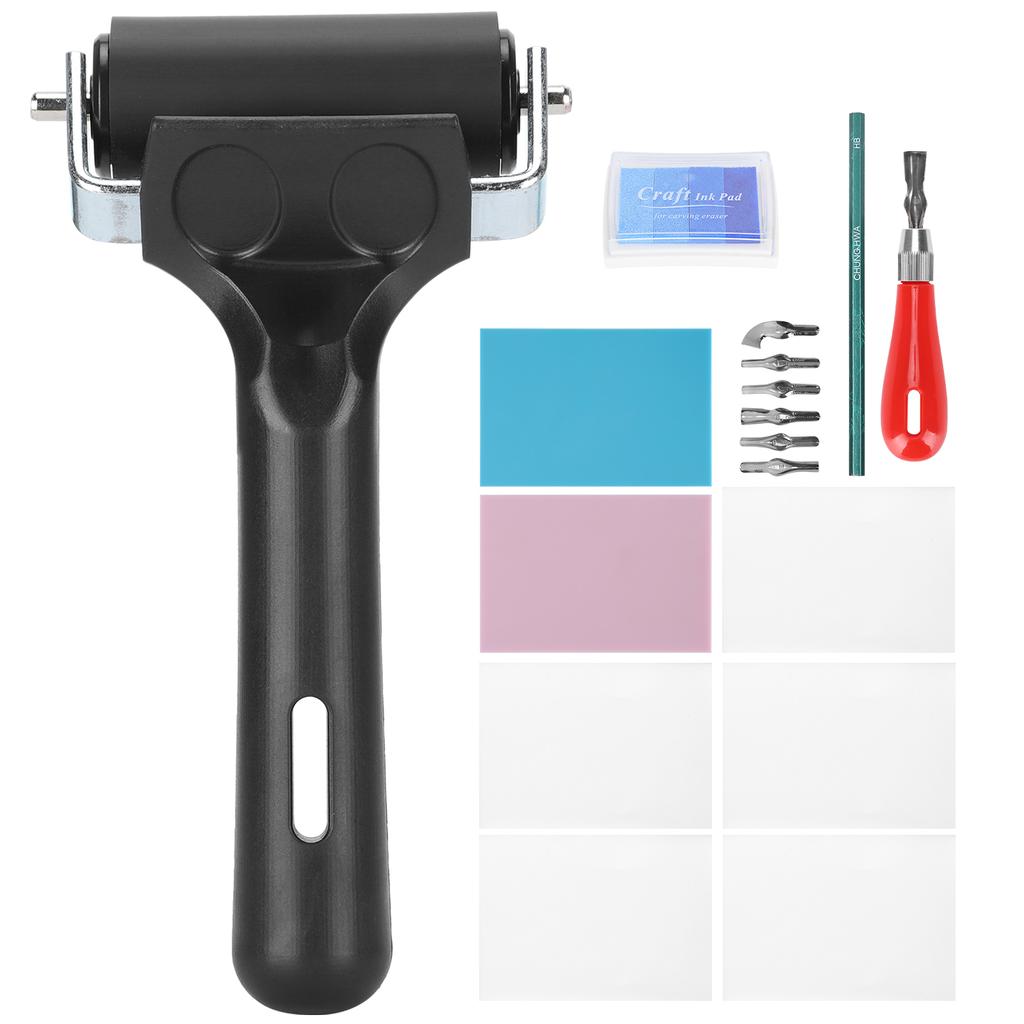 Rubber Stamp Making Kit Roller Carving Block Printmaking Set Professional Art Craft Tool