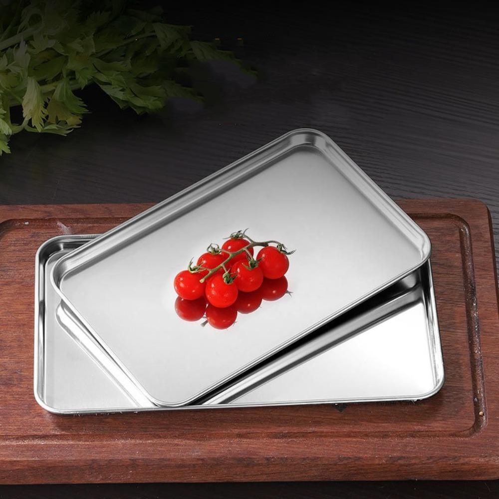 Fruit Meat Cake Dessert Plate 304 Stainless Steel Spitting Bone Dish New Storage Shallow Tray