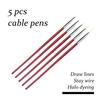 5 Pieces Nail Art Liner Brushes Nail Painting Brush Pen Painting Nail Art Brushes 5mm/8mm/11mm/13mm/15mm for Salons