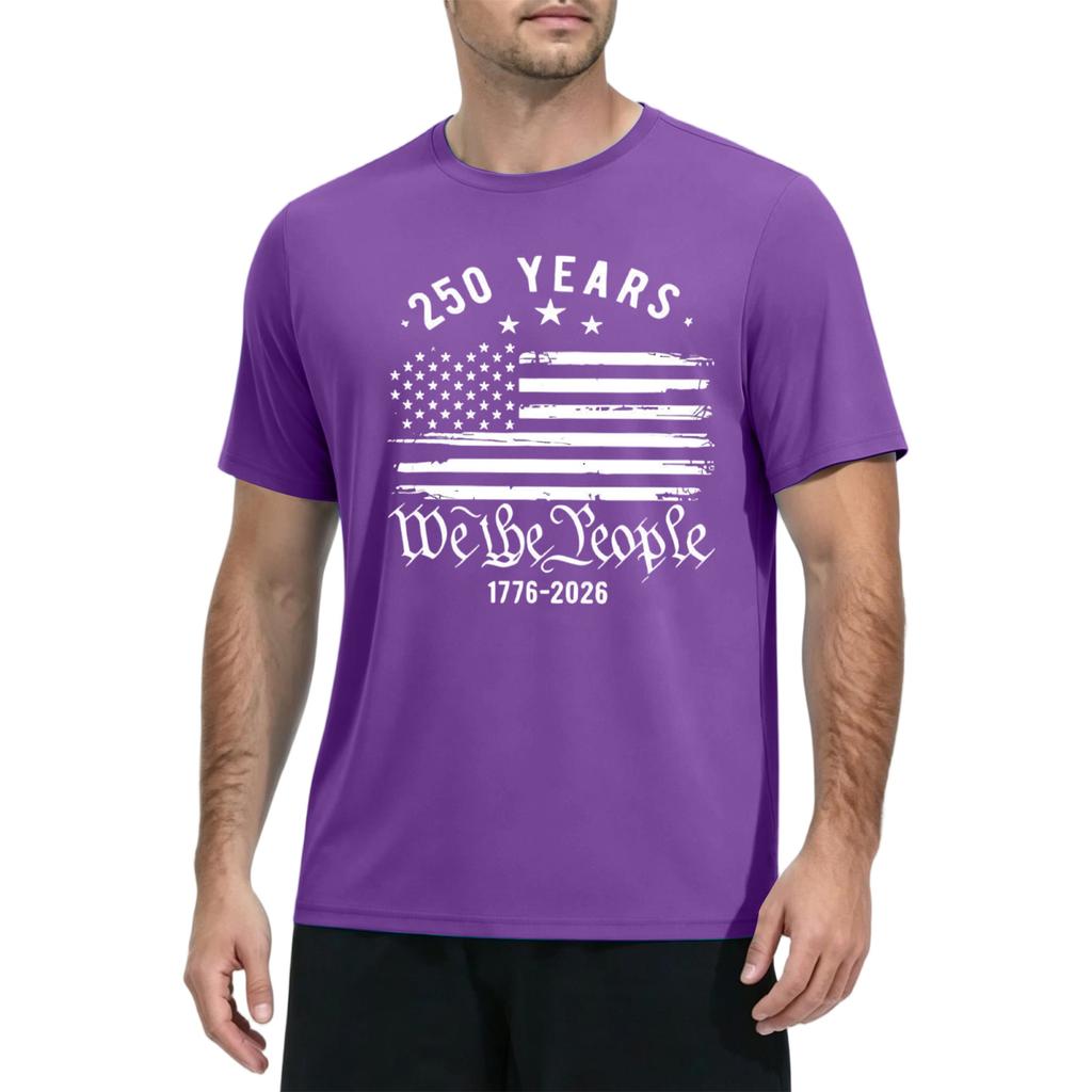 Men's Quick Dry Short Sleeve T Shirt Lightweight Breathable Fitness Workout Tee with Printed Design Soft Fabric Comfortable Fit