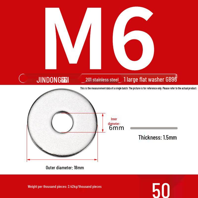 Stainless Steel 304/201/316 Oversized Thick Flat Washer Gasket Screw Washer GB97/GB96