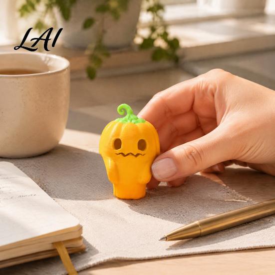 Small Pumpkin Ring, Cartoon Printed Halloween Ring 3D Plastic Costume Jewelry Finger Festive Accessory