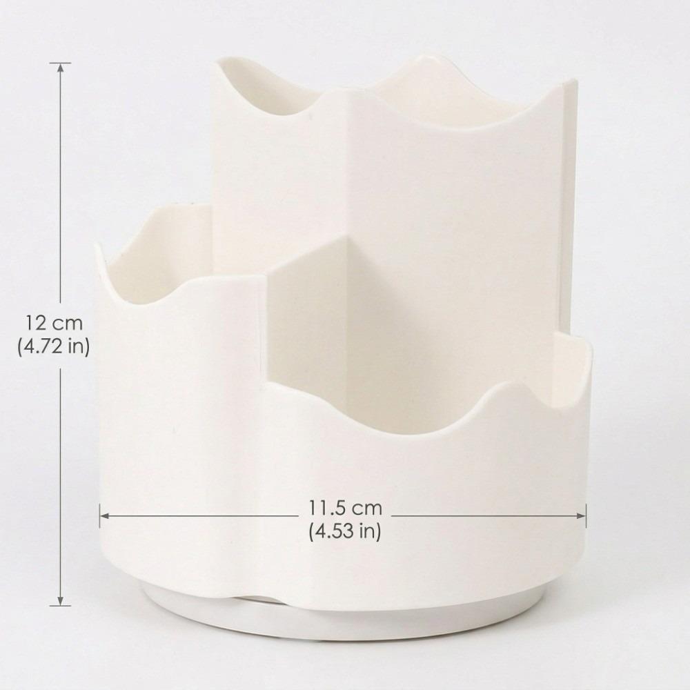 360 Degree Rotating Rotating Pen Holder White Color Makeup Brush Organizer  Office Use белый