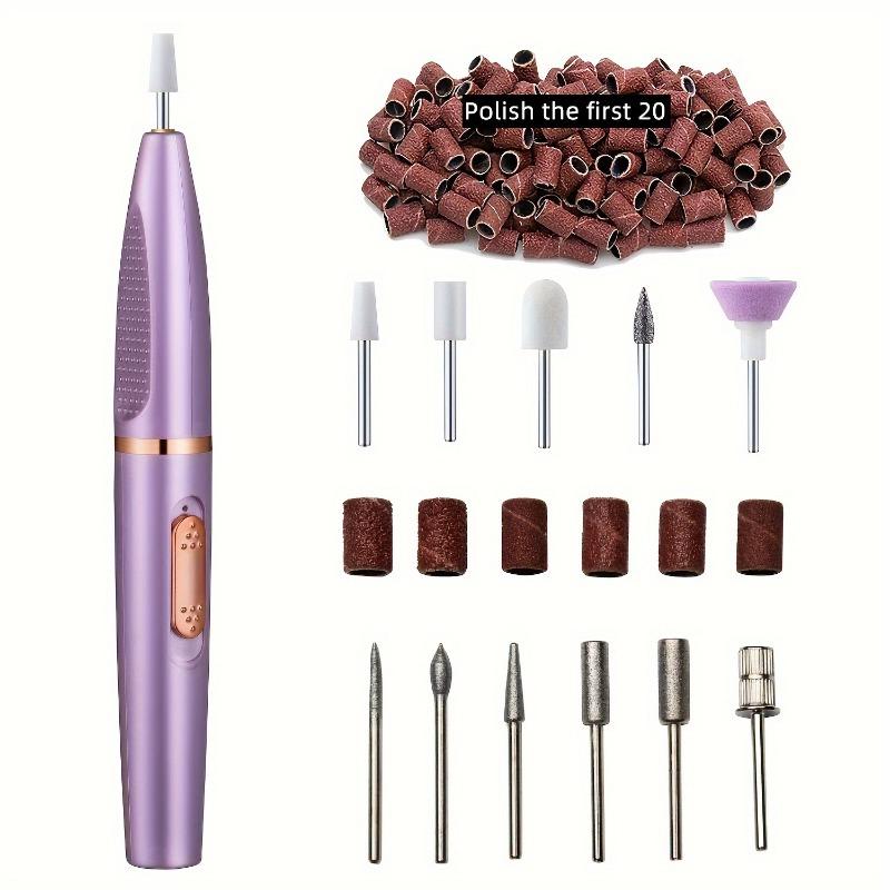 Nail Polisher Nail Art Machine USB Charging Nail Polisher Nail Trimmer Portable Polisher Skin Removal Tool 1PCS фиолетовый