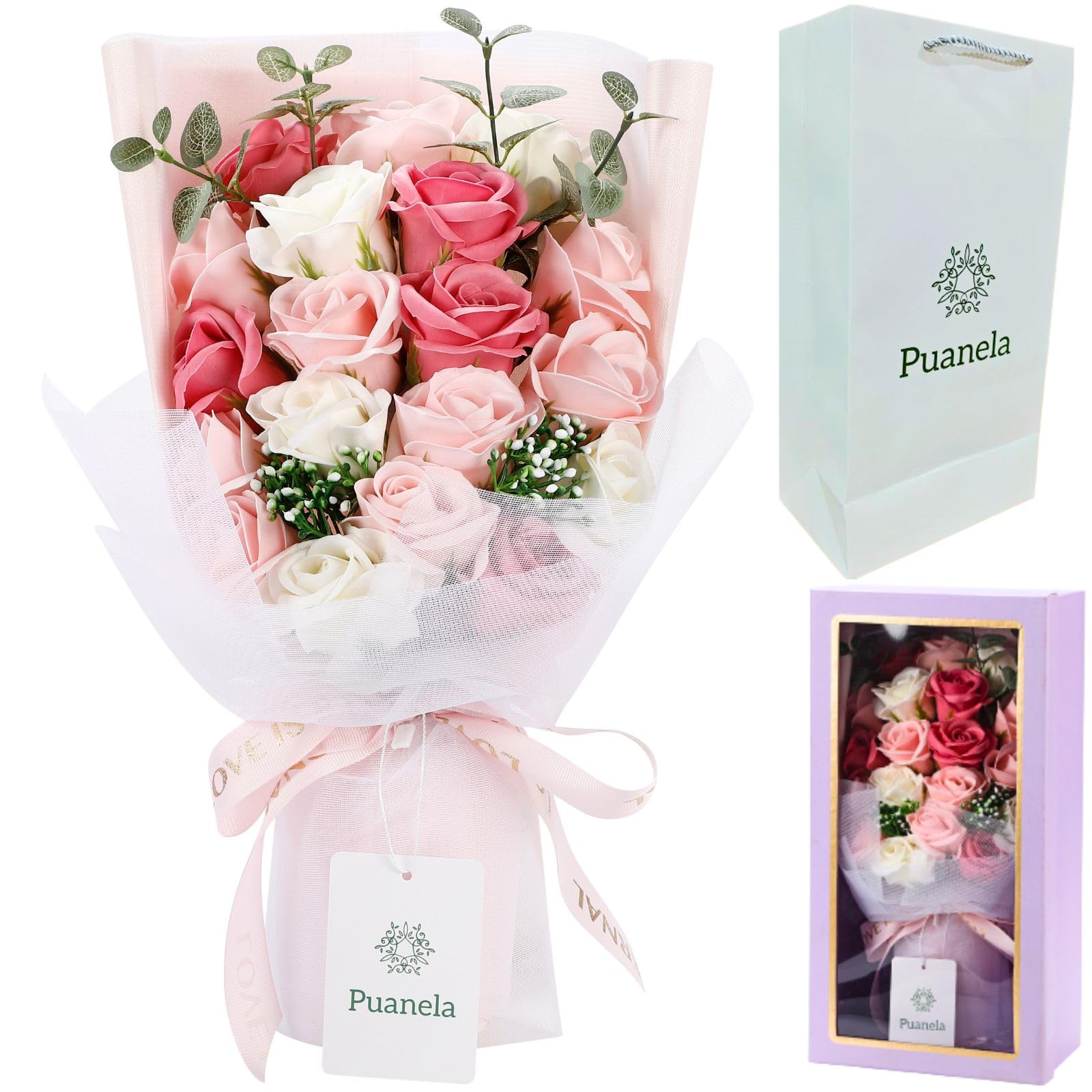 

in the magazine professionally Puanela soap flower perfect for Day retirement Respect for the Aged Day celebration artificial paper bag included розовый