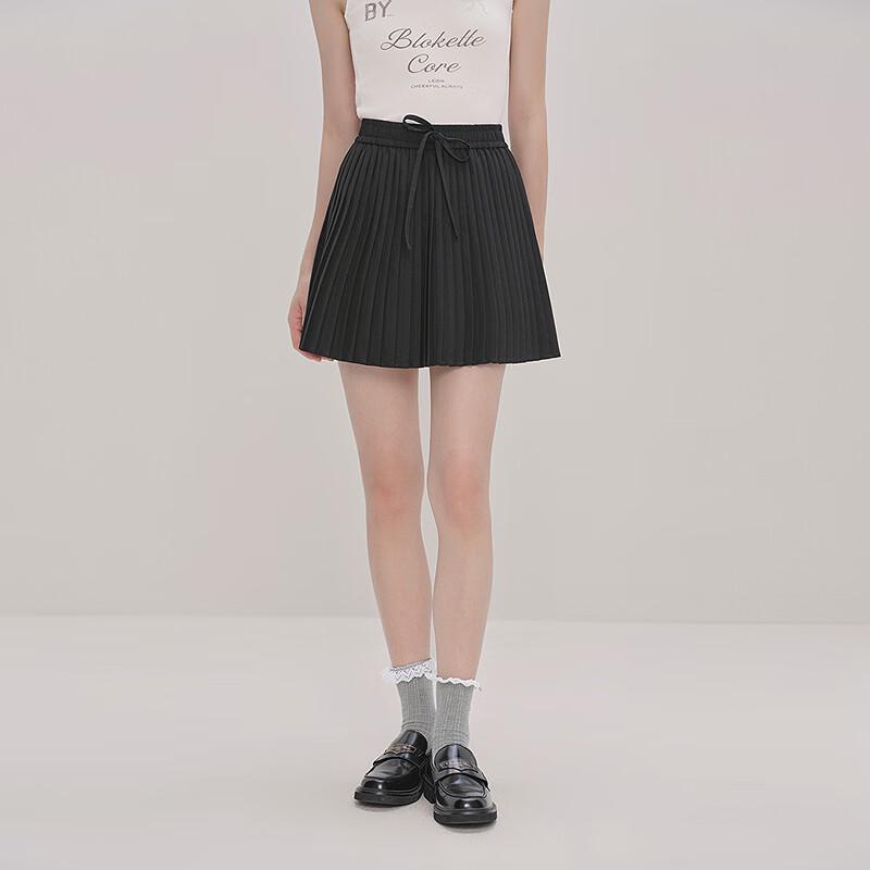 

Le Tinding Pleated A-line Mini Skirt with Elastic Tie Waist S