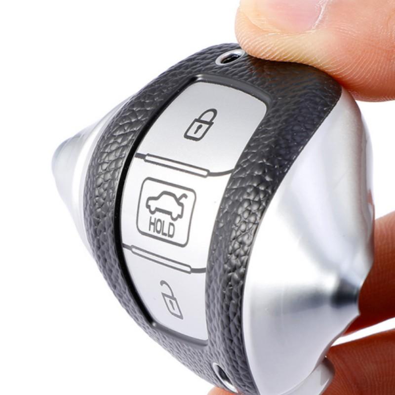 3 Knappar Ny TPU Läder Bilfjärrkontroll Nyckelfodral Skal För Hyundai Tucson Santa Fe Rena Sonata Elantra Creta Ix35 Ix25 i10 i30 i40