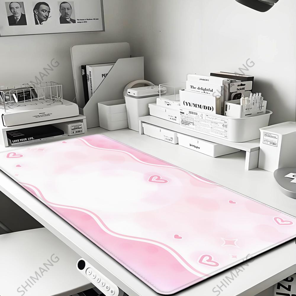 Pink Kawaii Mouse Pad Large Size Rubber Base AntiSlip Desk Accessories Mousepad For Office Gamer Keyboard Mats Decor Mat Mats