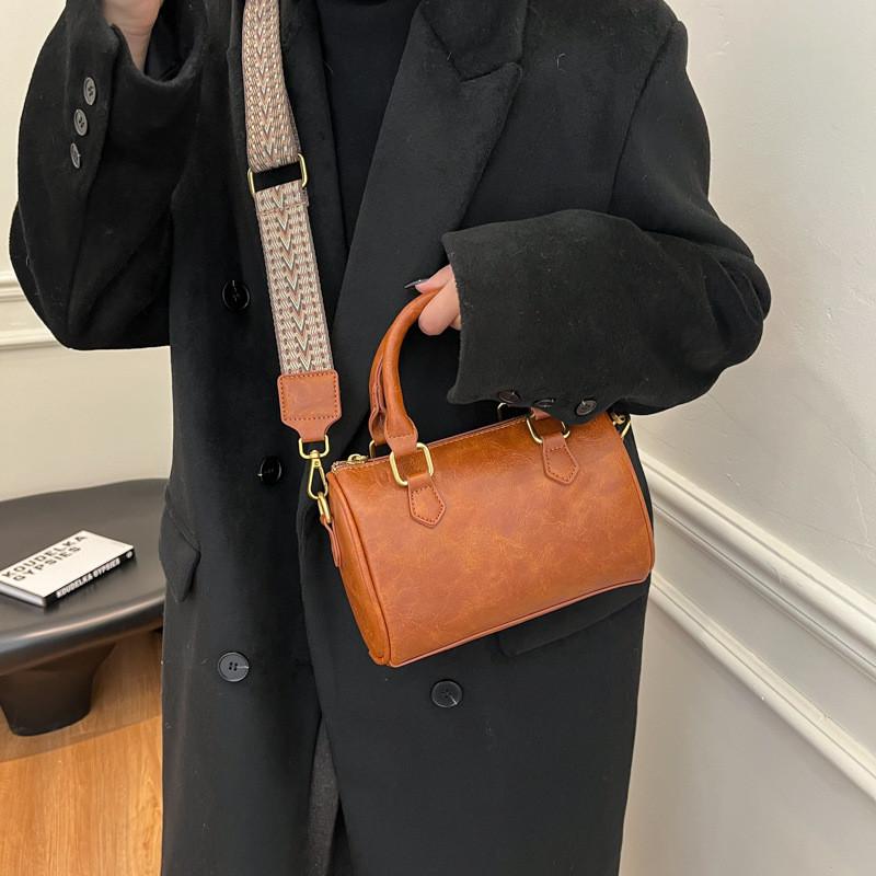 Fashionable Pu Boston Tote Bag For Women Available In Black White Coffee Red Brown And Yellow