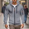 2025 Autumn and Winter New Solid Color Hooded Sweatshirt Zipper Cardigan Casual Jacket