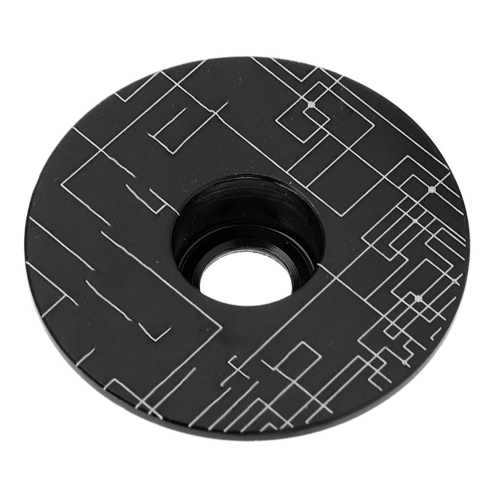 Bicycle Headset Top Cap Aluminum Alloy Mountain Bike Headset Stem Top Cover with BoltsBlack