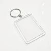 Acrylic transparent photo frame keychain with favorite photo in a rectangular shape