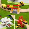 Airport Train Track Set Toys Children's Assembled Puzzle Boys And Girls Toys Suitable For Wood Tracks New Gift PD73