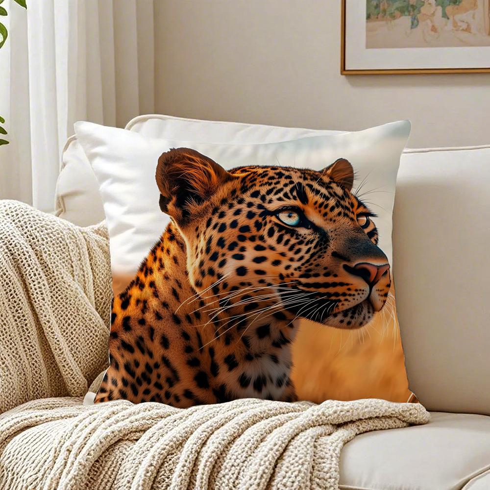 Coole Anime-Leoparden-Kissenbezüge Bio-Kurzplüsch-Kissenbezüge Atmungsaktiv Waschbar Knitterfest