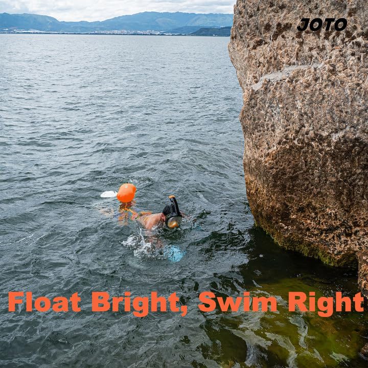 JOTO of Swimming Buoy Waterproof Bag Float Bag Lightweight Buoy Training Float Air Bag [Set 2] - Orange/Magenta