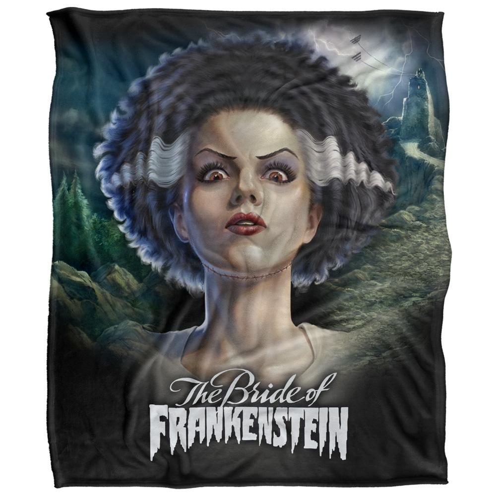 Universal Monsters Head Bride Of Frankenstein Blanket