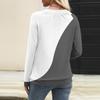 Women's Casual Fashion V-Neck Raglan Pleated Plaid Print Long Sleeve Top