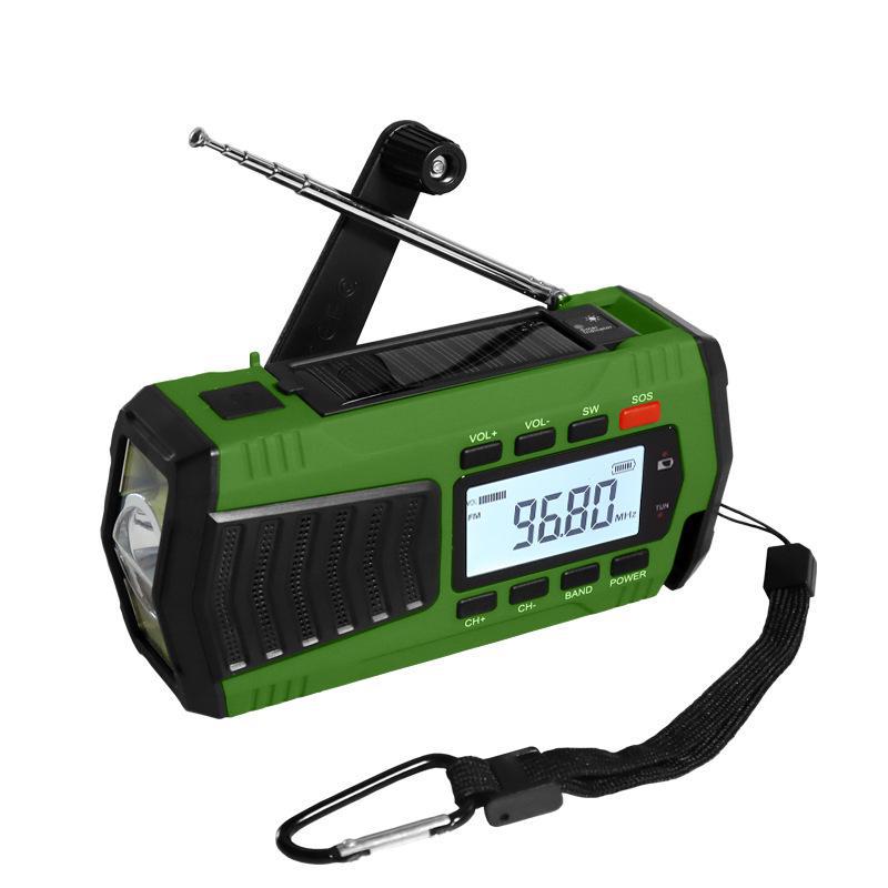 4000mAh Solar Hand-Crank Emergency Radio & LED Flashlight for Camping