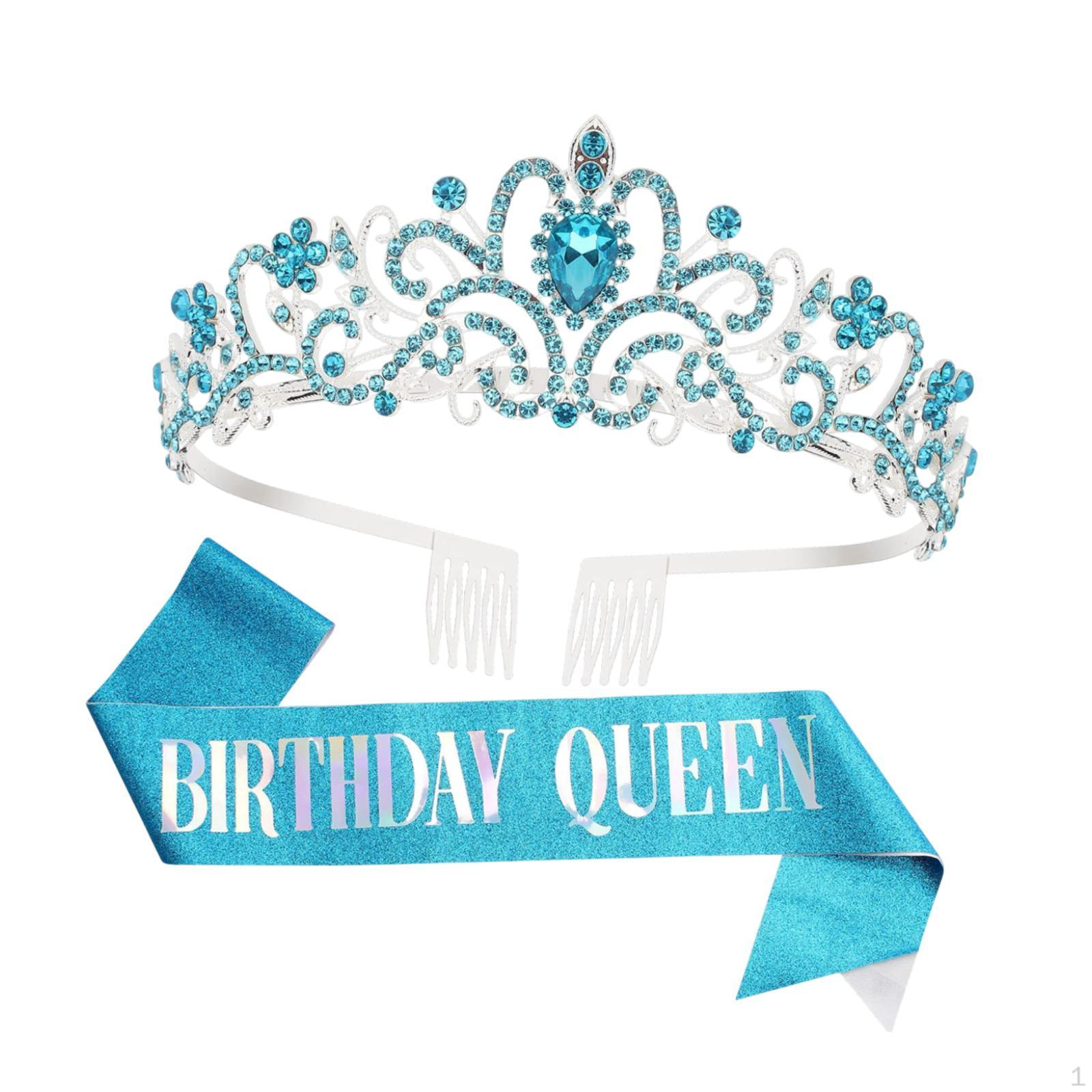 

Набор корон на день рождения для девочек, праздничные атрибуты, украшения для подарков женщинам и девочкам Blue