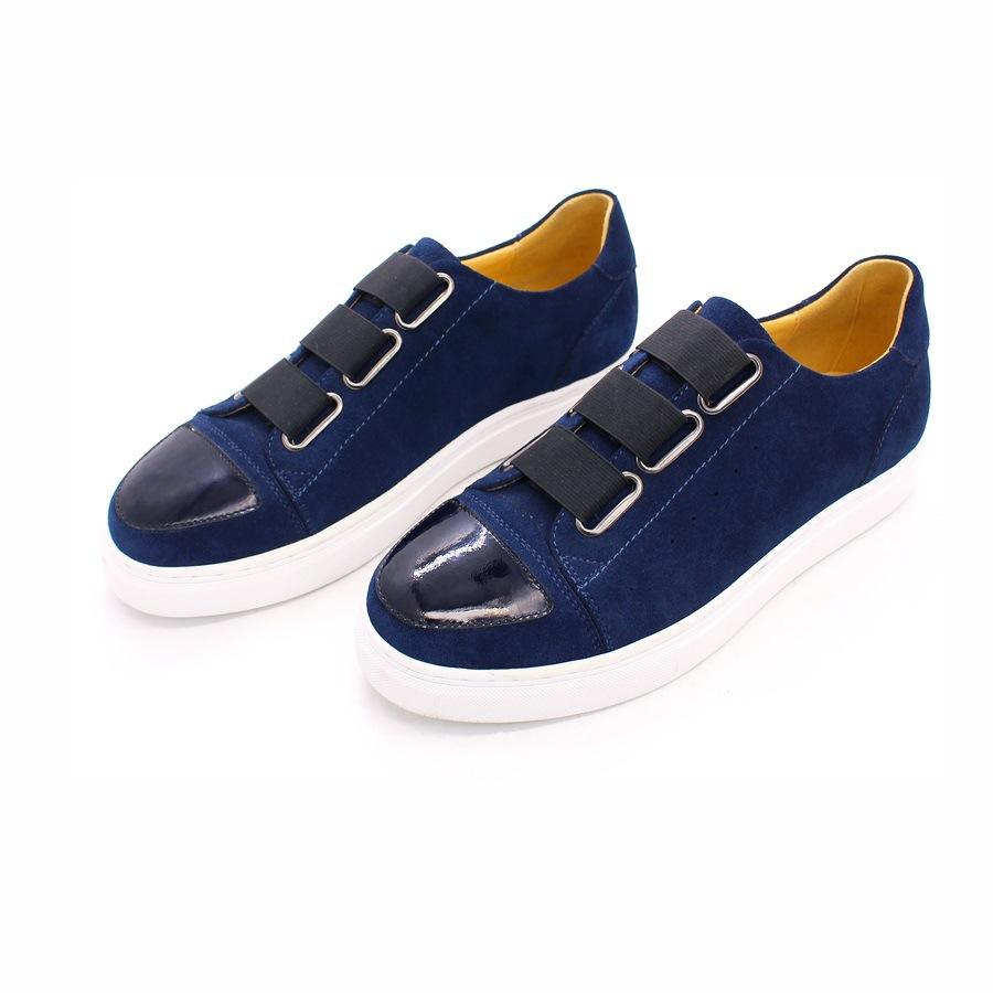 Casual Leather Shoes Large Size Shoes Men'S Leather Breathable Flat Comfortable Board Shoes Elastic Band Men'S Leather Shoes