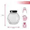 GUCIO Glazen Pot 200 ml voor Honing, Jam, Conserves Zeshoekige Glazen Potten