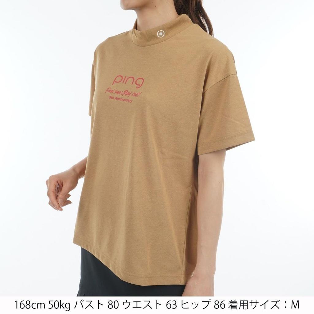 Ping Apparel Short Sleeve High Neck Shirt Golf Size L Women's (Brand Logo) / / 622-5167306 040_Beige,
