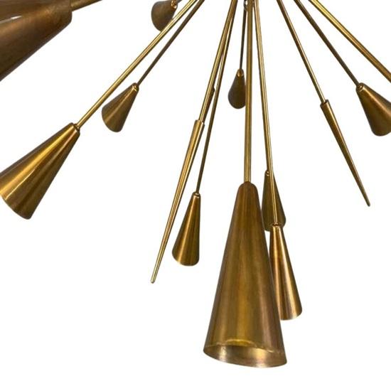 Modern Sputnik Chandelier Ustinov Style 32 Arm 24 Light Mid Century Brass Sputnik Chandelier Light Fixture