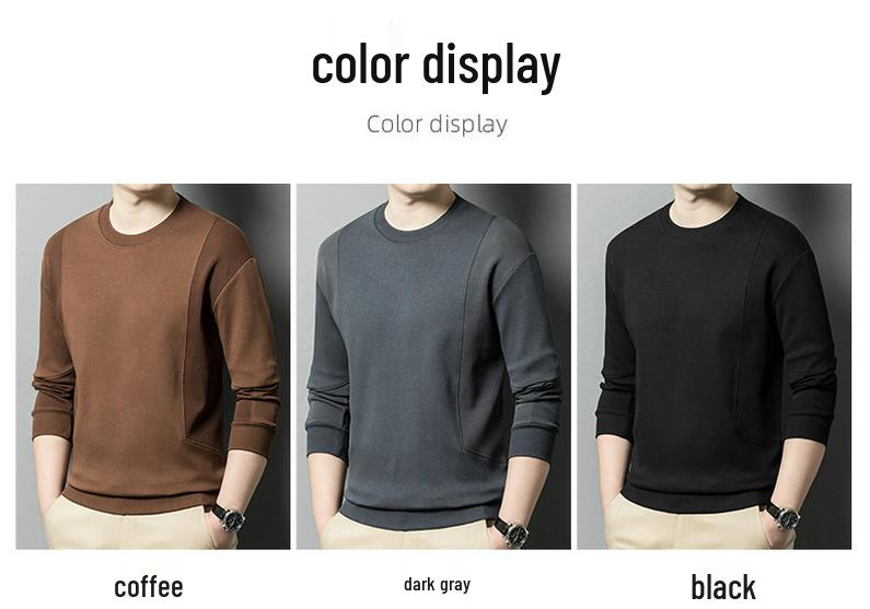 Men's Patchwork Cotton Hoodie - Spring/Autumn Long Sleeve Round Neck Trendy Fashion Top