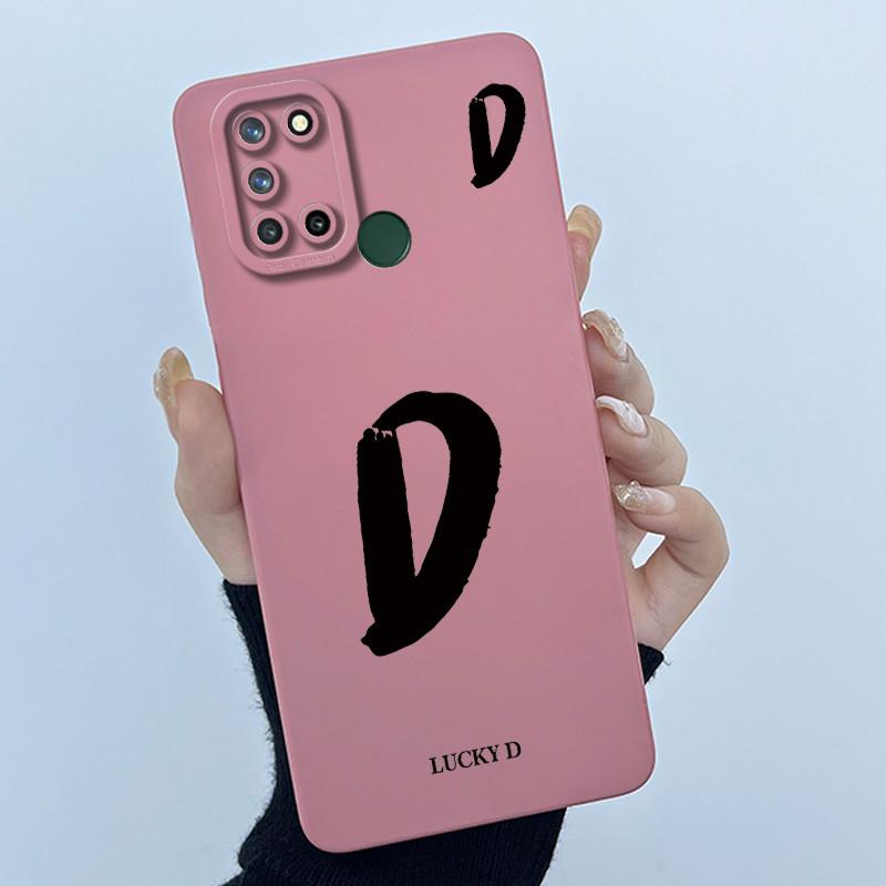 Casing For Realme 7i 7 i RMX2103 Realme C17 RMX2101 Phone Case Lucky Initial Letter Silicone Matte Soft Shockproof Bumper Cover