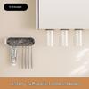 Glacier Pattern Wall-Mounted Toothbrush Holder with Toothpaste Squeezer and Magnetic Inverted Rinsing Cup