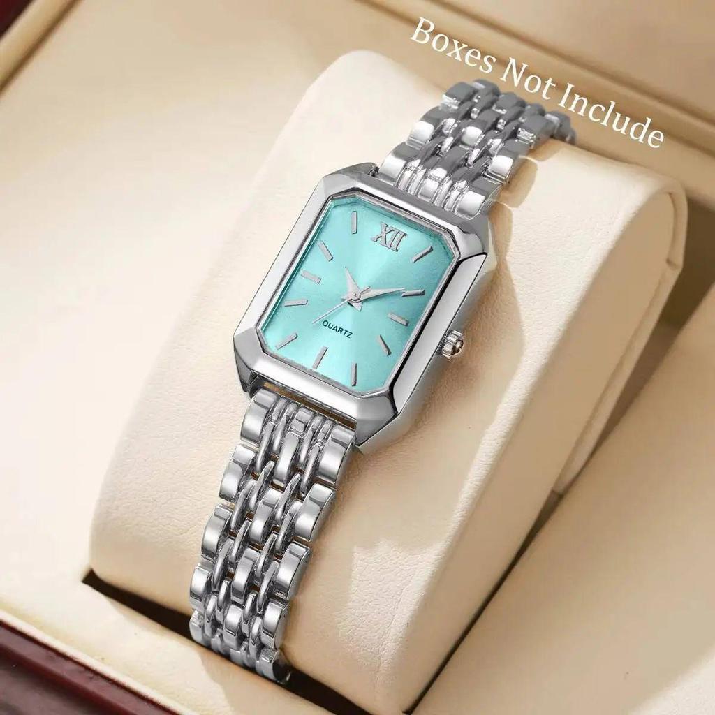 Women's Quartz Wristwatches Rectangle Ladies Fashion Golden Clock Top Luxury Gifts Bracelet Watches for Wife, Family, Friend