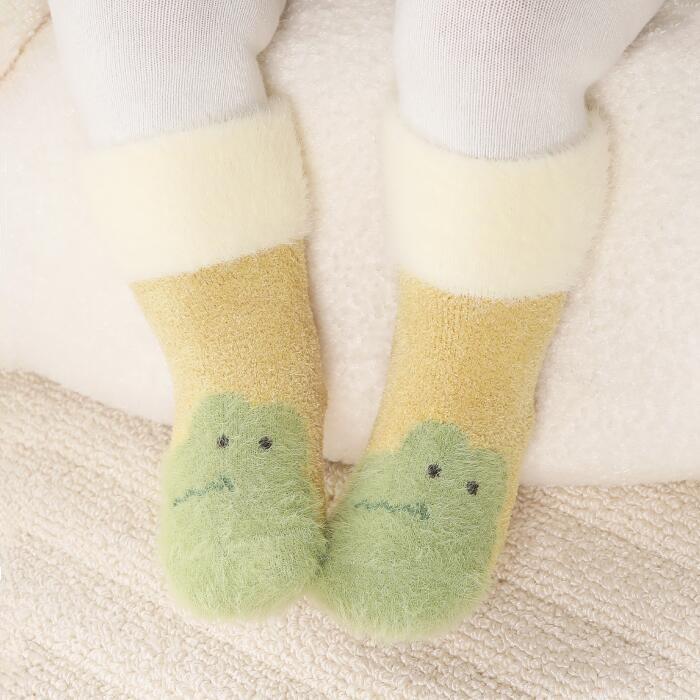 Winter Baby Plush Socks Thick Fleece Looped Floor Sock Cute Cartoon Newborn Warm Thermal Sock Indoor Children