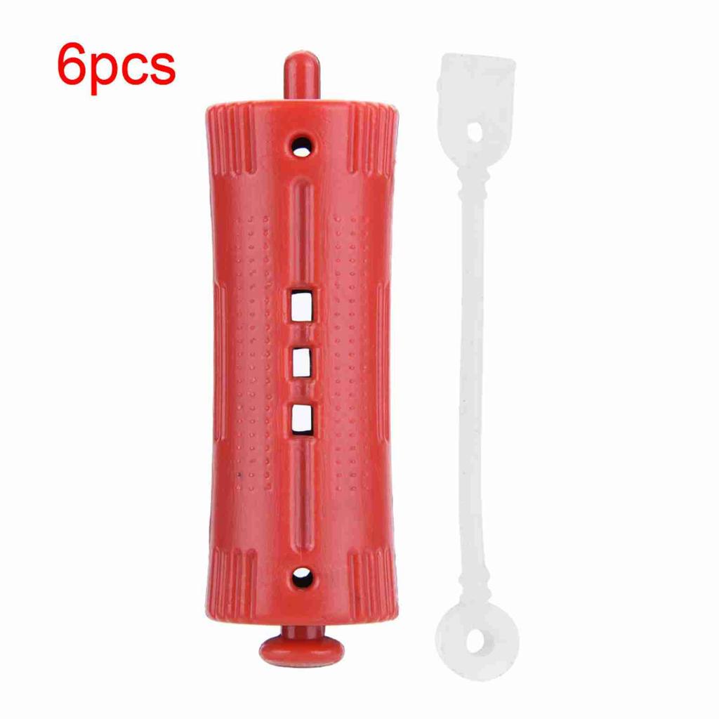 6Pcs Hair Rollers Wave Heat Perm Rod Hair Clip Curlers Hairdressing Tool with Rubber Band