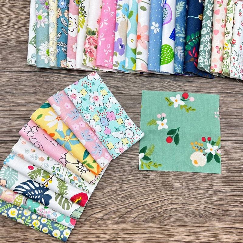 50 Pieces Cotton DIY Patchwork Square Patchwork 10 x10cm Sewing Material Quilting Decoration Mixed Style Fabric Cloth