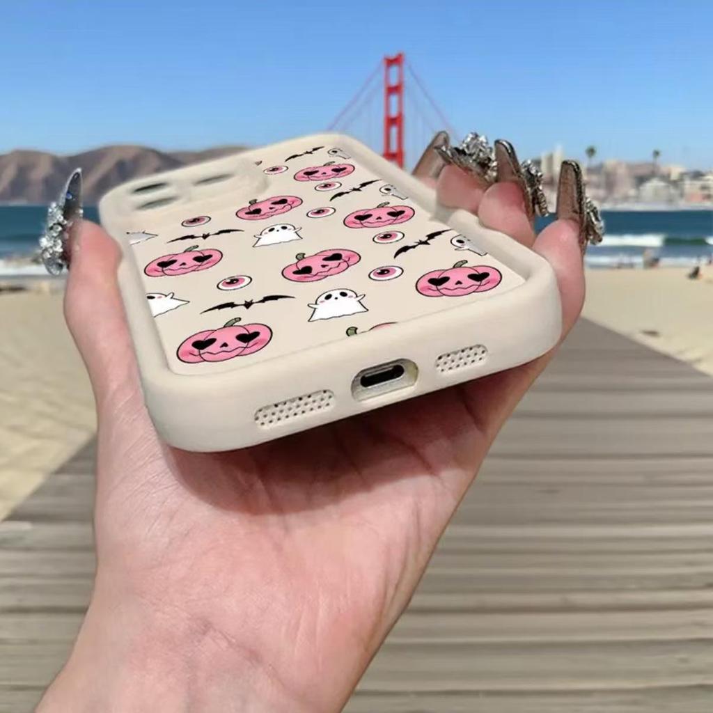 Pumpkin Ghost Cartoon Phone Case for Apple 17/16/15 Pro, 14 Pro Max, 13/12/11