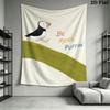 Puffin Rock poster Wall Hanging Printed Fabric Blanket Decorative Tapestries for Bedroom Living Room Home Decor
