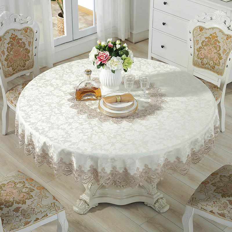 Style Round Tablecloth Elegant Crown Table Cover Kitchen Table Cover Kitchen Table Decorative Table Cover | Layer