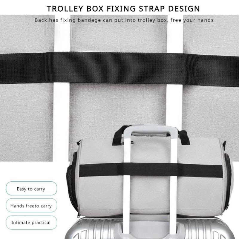 Trendy Portable Outdoor Sport Travel Bag Practical Independent Shoe Pocket Duffel Bag Dry-wet Separation Luggage Bag Cylindrical Touring Business Pack
