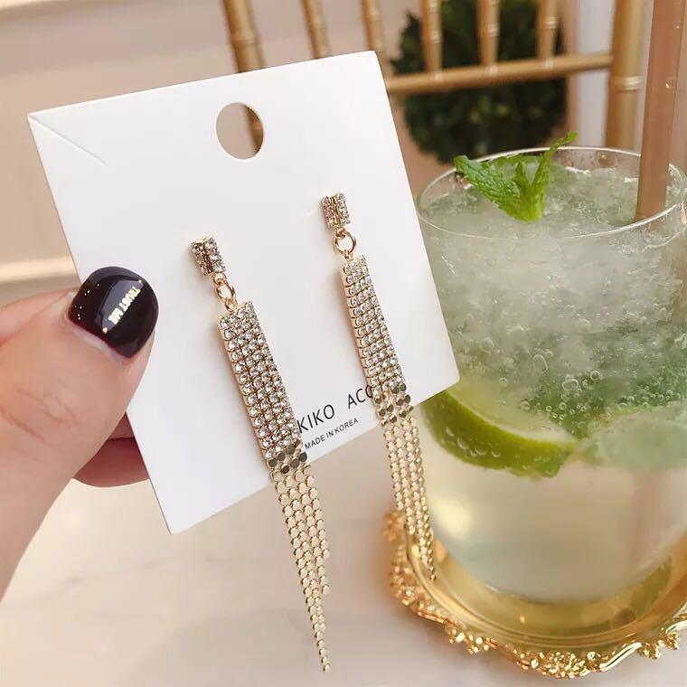 Pearl & Zircon Tassel Earrings