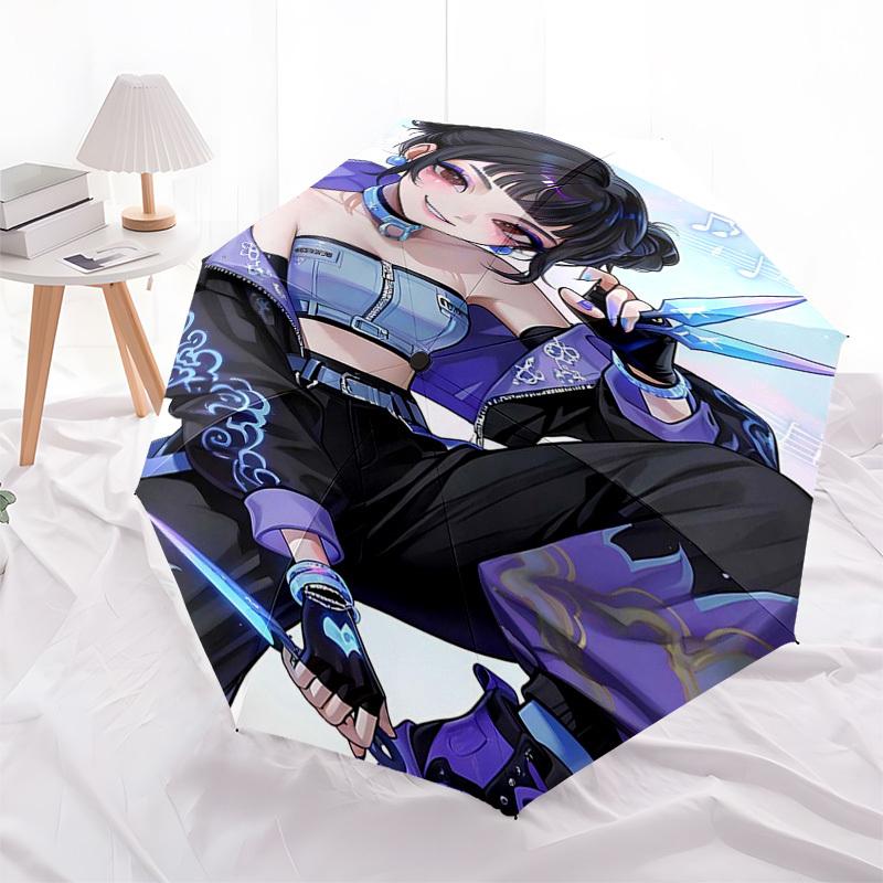 

1pc Christmas Cat Stained Glass Auto Open Close Umbrella, Portable 3-Fold Design with 8-Bone Iron Frame, Outdoor, Gift for Fans, Travelers, Daily Use.