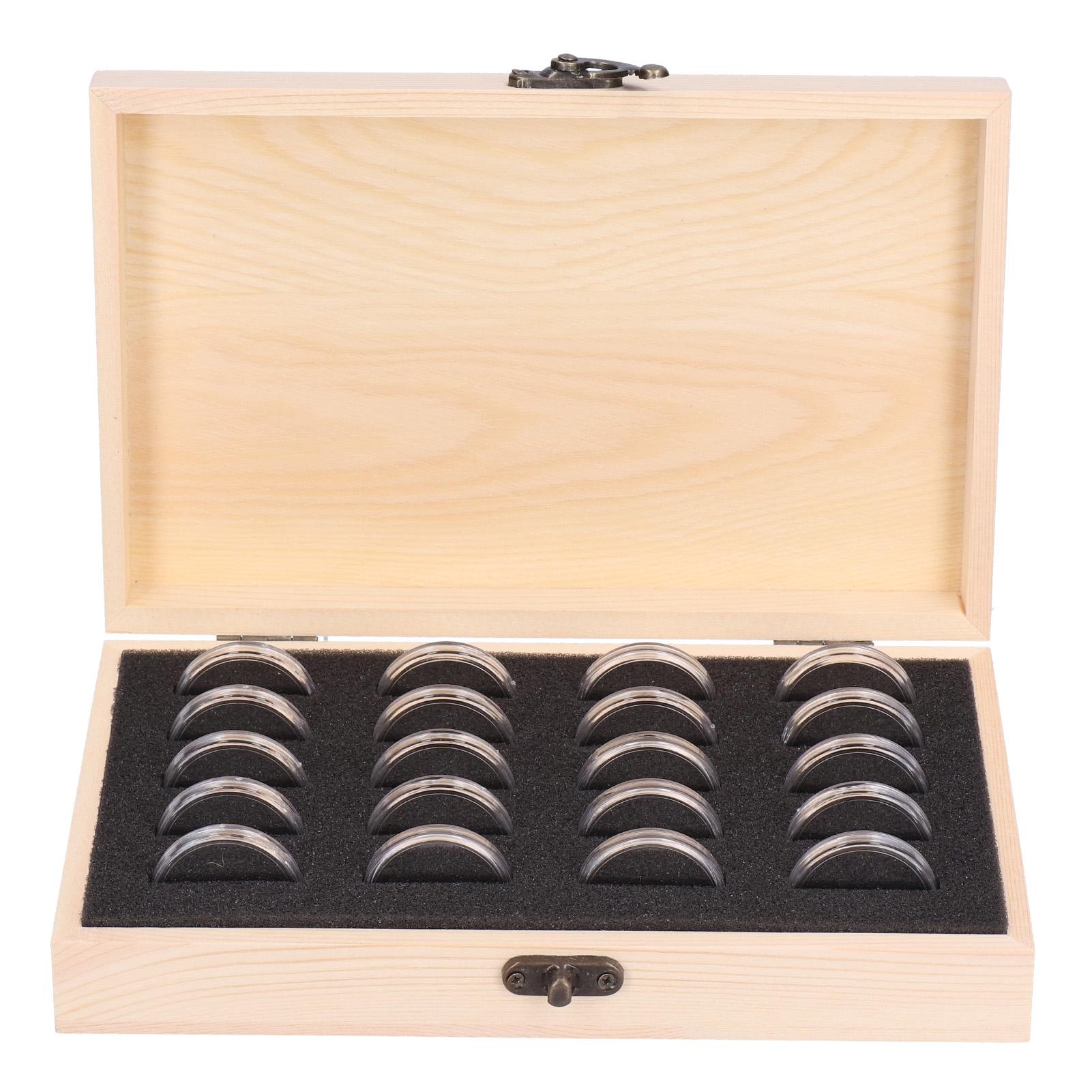 

Коробка для коллекции монет на 20 ячеек, деревянная коробка для хранения и защиты монет для дома, офиса, гостиной